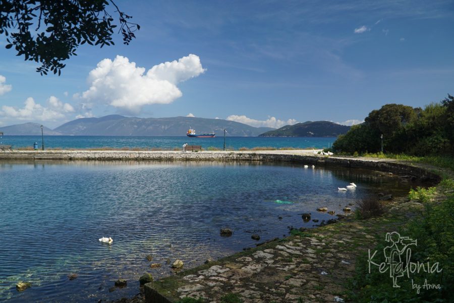 Karavomylos Lake with views to Ithaka
