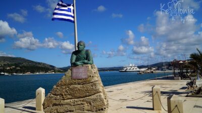 Kavadias statue, port Argostoli