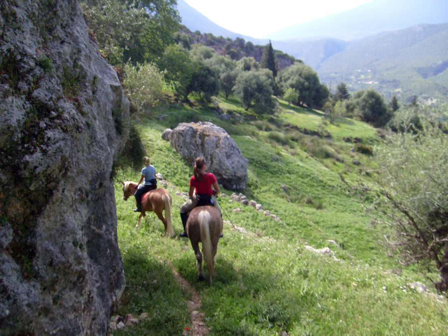 Riding through countryside